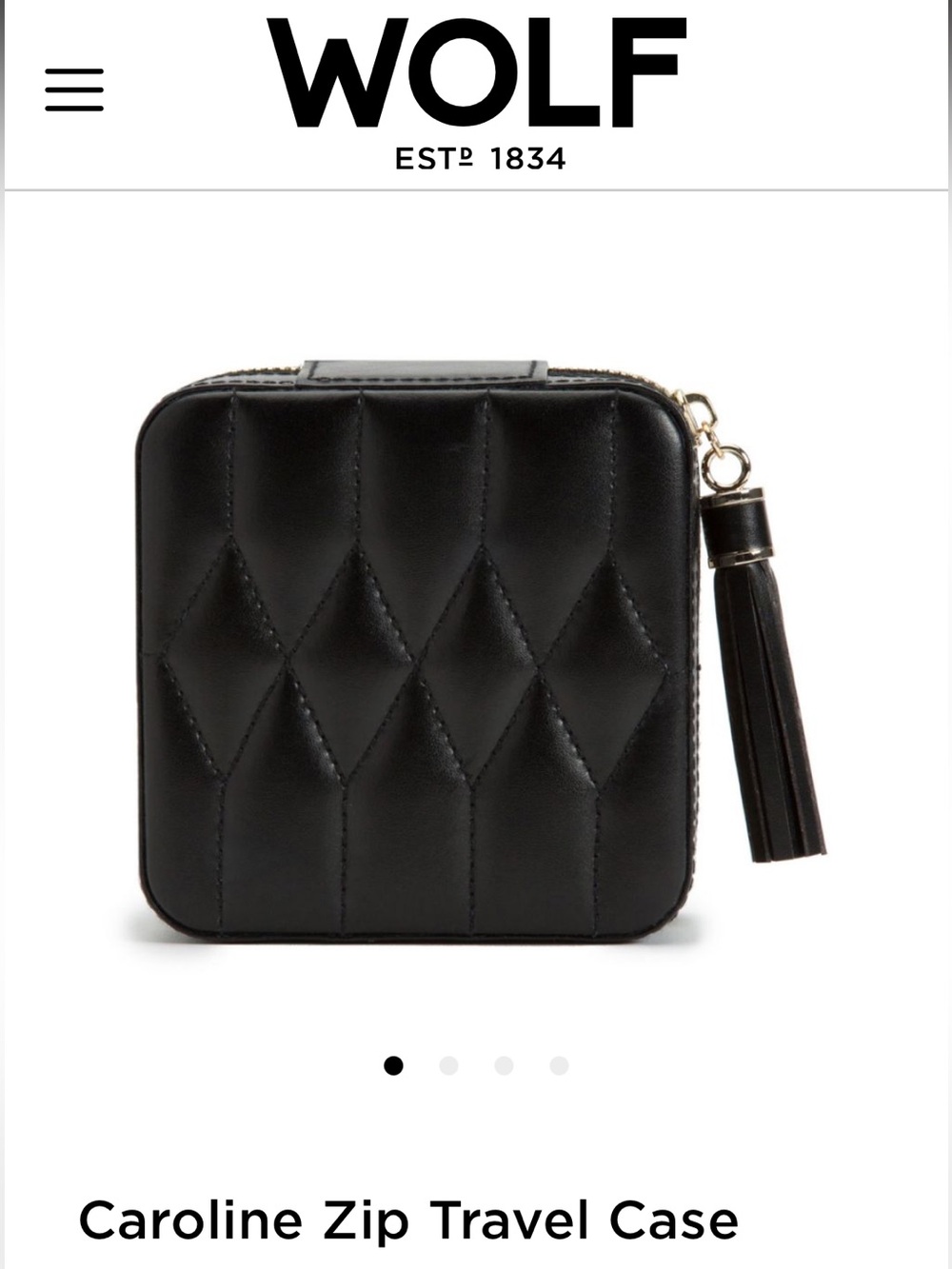 WOLF Caroline Zip Travel Case in black
